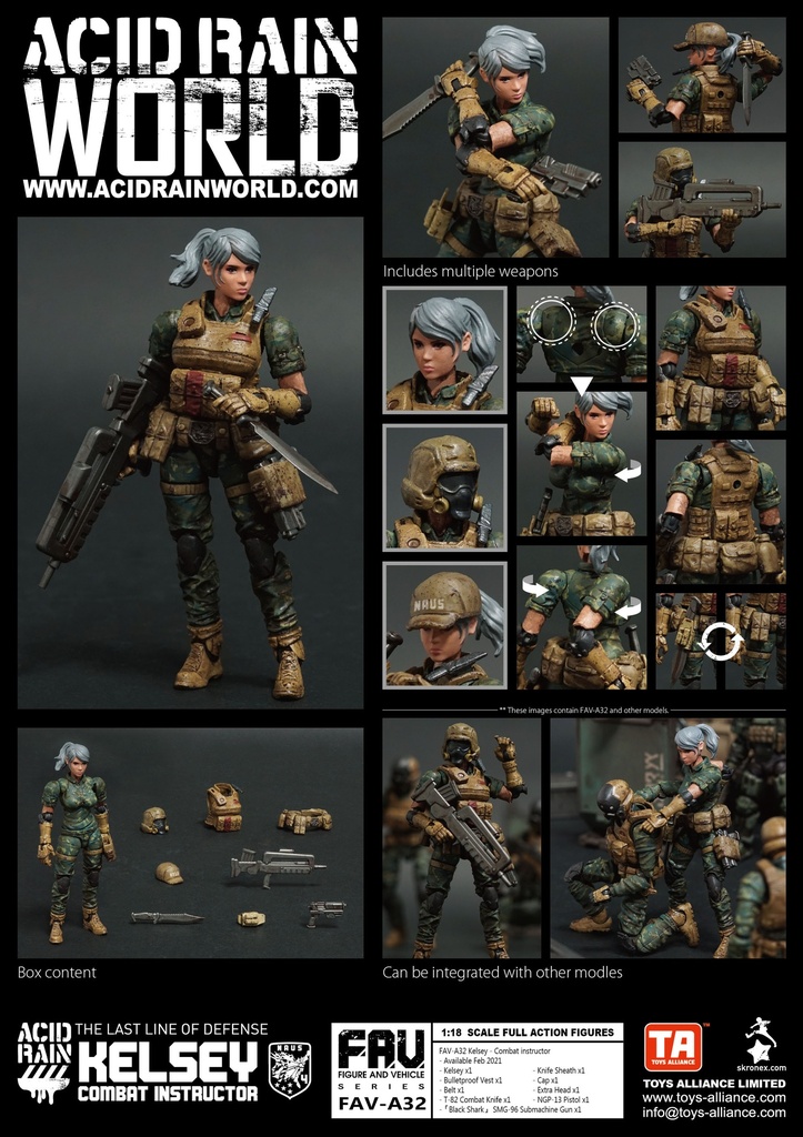 ACID RAIN 1/18 SCALE FAV-A32 KELSEY - COMBAT INSTRUCTOR