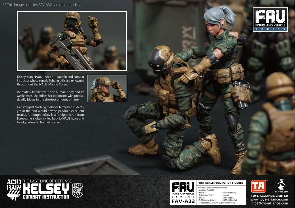 ACID RAIN 1/18 SCALE FAV-A32 KELSEY - COMBAT INSTRUCTOR
