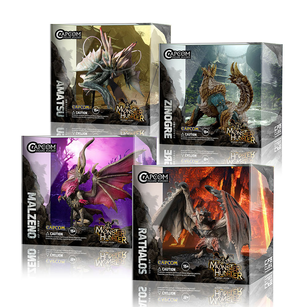 CAPCOM FIGURE BUILDER CUBE MONSTER HUNTER 4pces Box (Rathalos/Zinogre/ Malzeno/Amatsu)