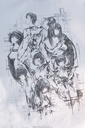 STEINS;GATE Laboratory Member Ink Painting Style White Background Monochrome T-shirt (L Size)