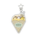 Deka Acrylic Key Chain with Star-shaped Swivel Snap Hook "Obungu to Issho" x Pompompurin 03 C Ver. (Collaboration Illustration)