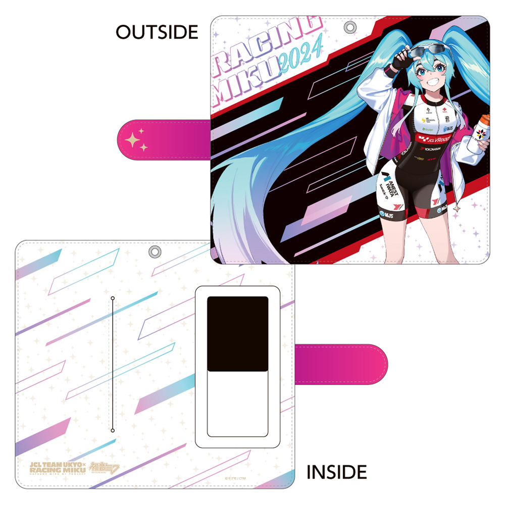 Racing Miku 2024 JCL TEAM UKYO Cheering Ver. Book Type Smartphone Case
