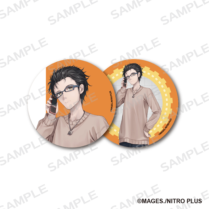 STEINS;GATE 76mm Can Badge 2 Set Original Illustration Okabe Rintaro