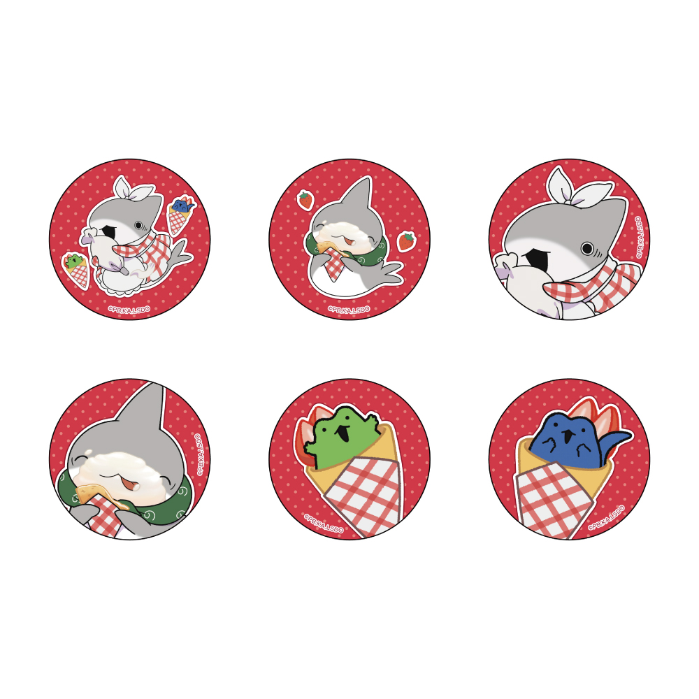 Little Shark's Day Out Original Illustration Trading Can Badge Crepe