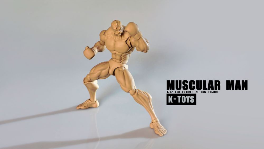 K-TOYS 1/12 SCALE ACTION FIGURE FIGURE MUSCULAR MAN BODY KT01C TAN SKIN