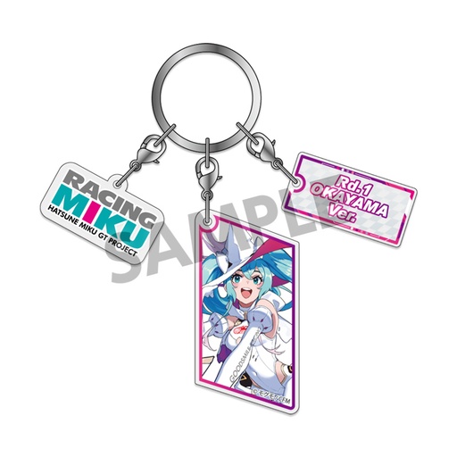 [HS17614] Racing Miku 2024 Rd.1 OKAYAMA Ver. Three-piece Acrylic Keychain