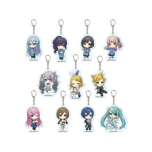 [ATH55882] Mini Chara Acrylic Key Chain "COLORFUL STAGE! The Movie: A Miku Who Can't Sing" 03 Collaboration Cafe Ver. (Original Illustration)