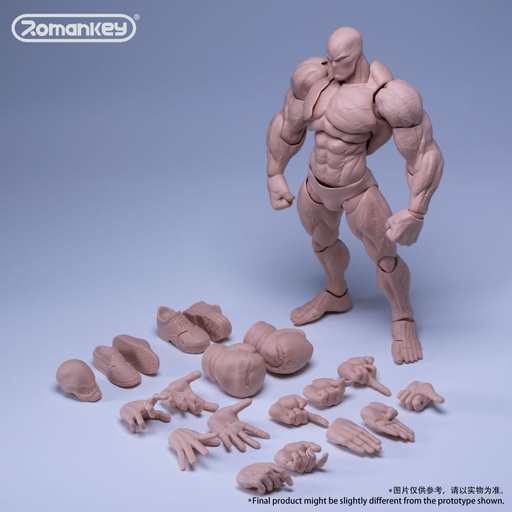 [RMK94006] ROMANKEY UMS003 1/12 SCALE ACTION FIGURE MALE BODY BIG GUY WHITE SKIN