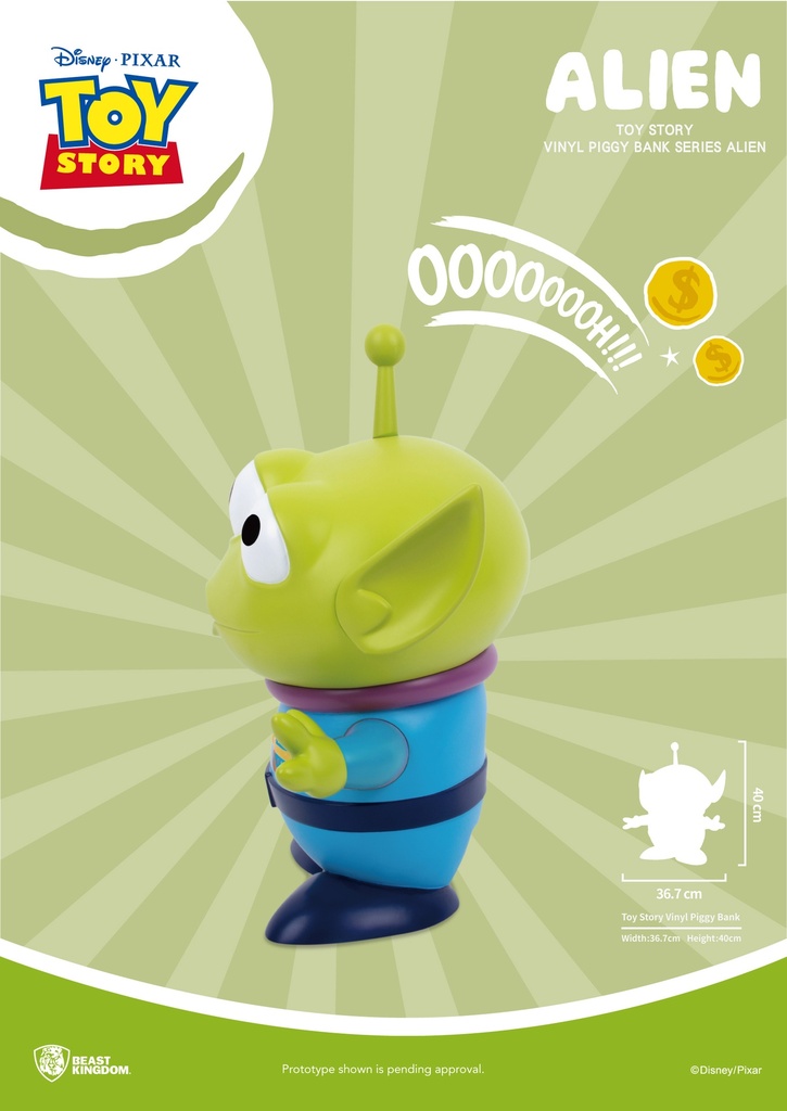 TOY STORY LARGE VINYL PIGGY BANK: ALIEN