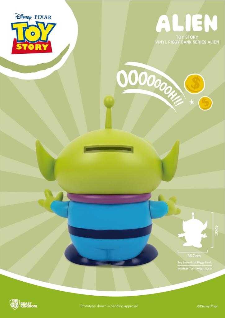 TOY STORY LARGE VINYL PIGGY BANK: ALIEN