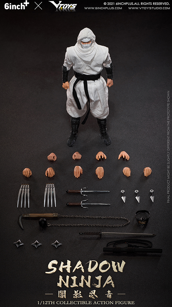 VTOYS X 6INCH SN003 SHADOW NINJA (WHITE) 1/12 SCALE ACTION FIGURE