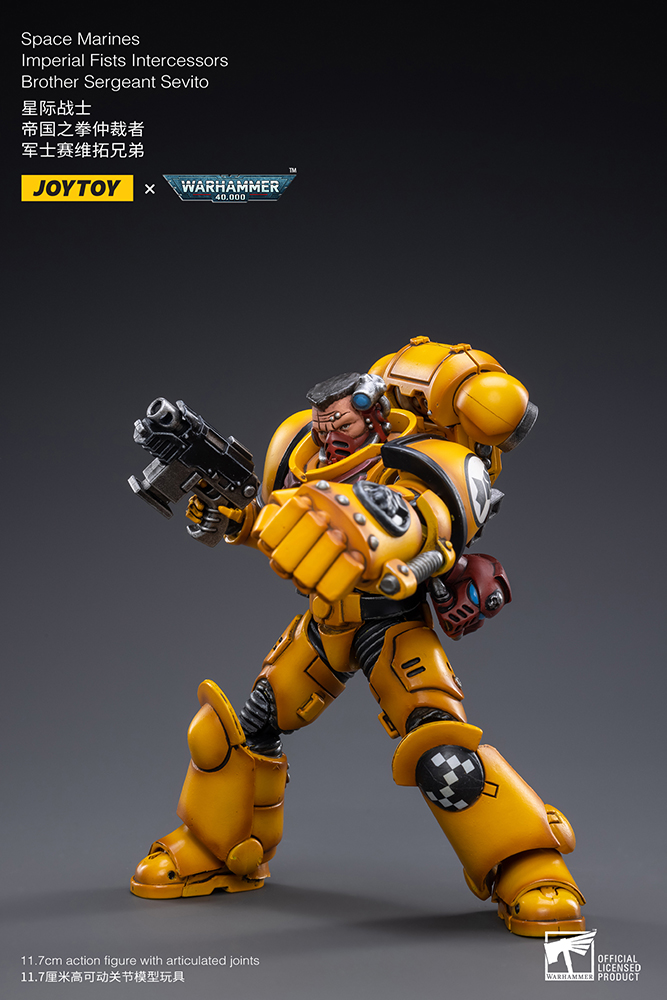 Warhammer 40K Imperial Fists Intercessors Brother Sergeant Sevito 1/18 Scale Figure