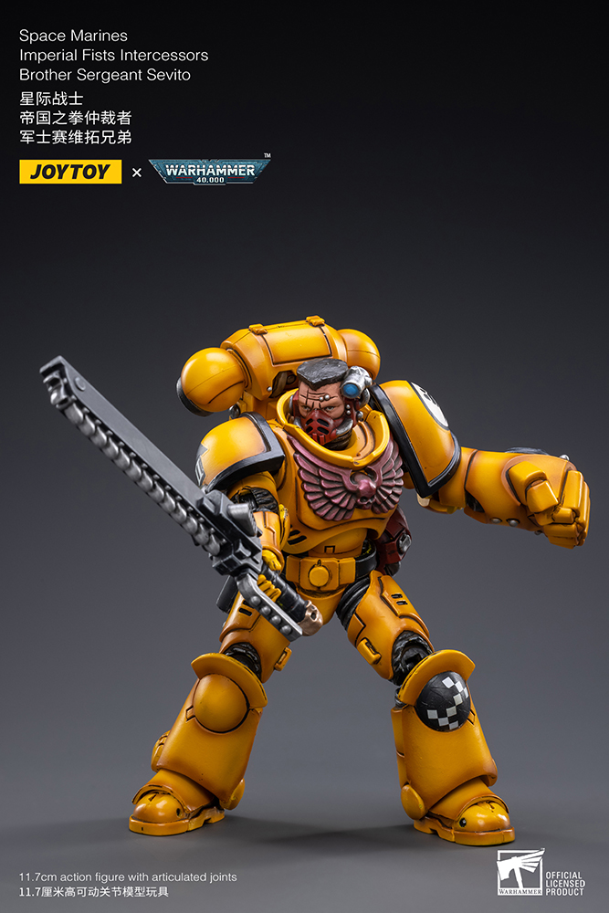Warhammer 40K Imperial Fists Intercessors Brother Sergeant Sevito 1/18 Scale Figure