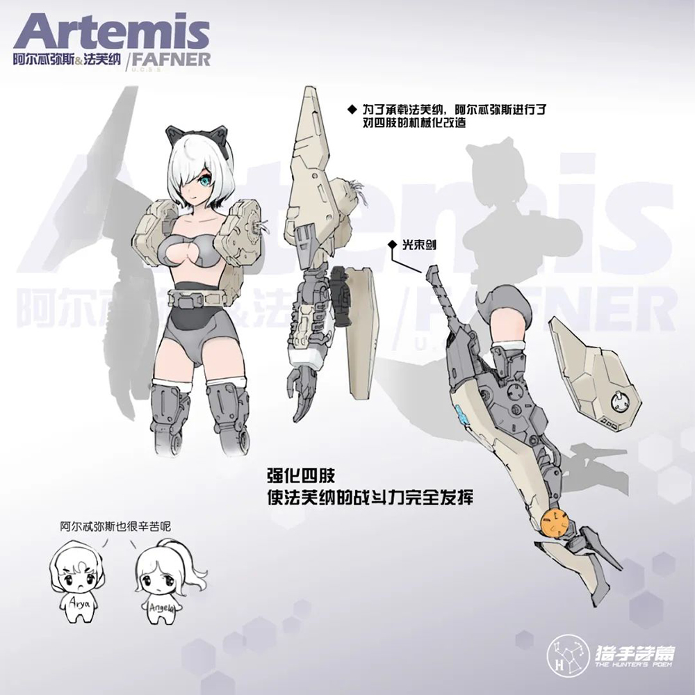 SUYATA HP-003 "THE HUNTER'S POEM" ARTEMIS&FAFNER  1/12 SCALE PLASTIC MODEL KIT