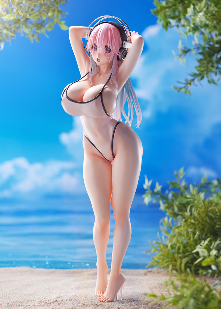 Super Sonico Super Sonico White Swimwear Style