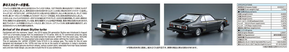 1/24 NISSAN KHGC211 SKYLINE HT2000TURBO GT-E S '81