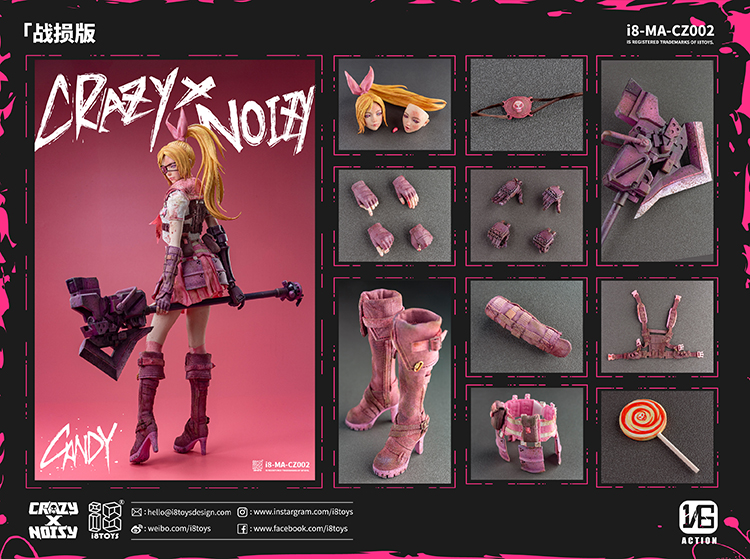 I8TOYS "CRAZY X NOISY" I8-MA-CZ002 CANDY 1:6 SCALE ACTION FIGURE DAMAGE VERSION