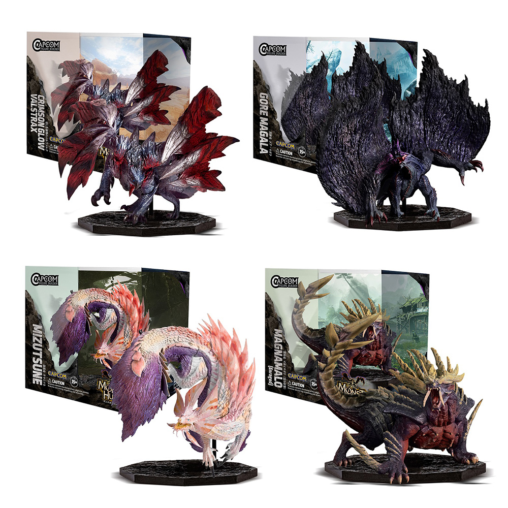 CAPCOM FIGURE BUILDER CUBE MONSTER HUNTER 4pces Box (Gore Magala/Crimson Glow Valstrax/Magnamalo (Enraged)/Mizutsune)