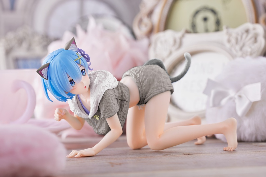 Re:Zero Starting Life in Another World Desktop Cute Figure - Rem (Cat Roomwear Ver.) Renewal Edition