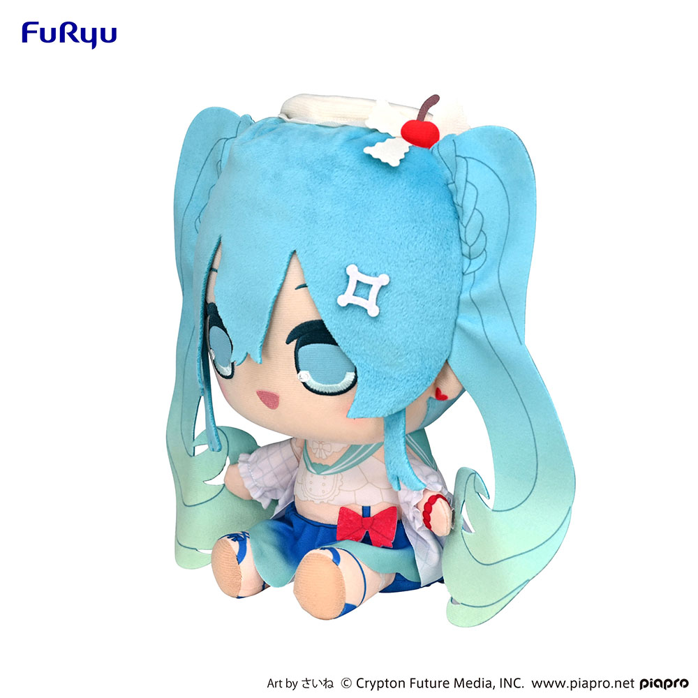 Hatsune Miku KYURUMARU Big Plush Toy -Melon Soda Float-