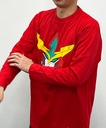 (M) Bang Brave Face Logo Long T-Shirt Red