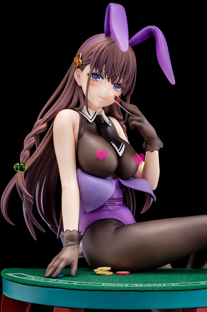 Elfine Phillet wearing flower’s purple bunny costume with Nip Slip Gimmick System