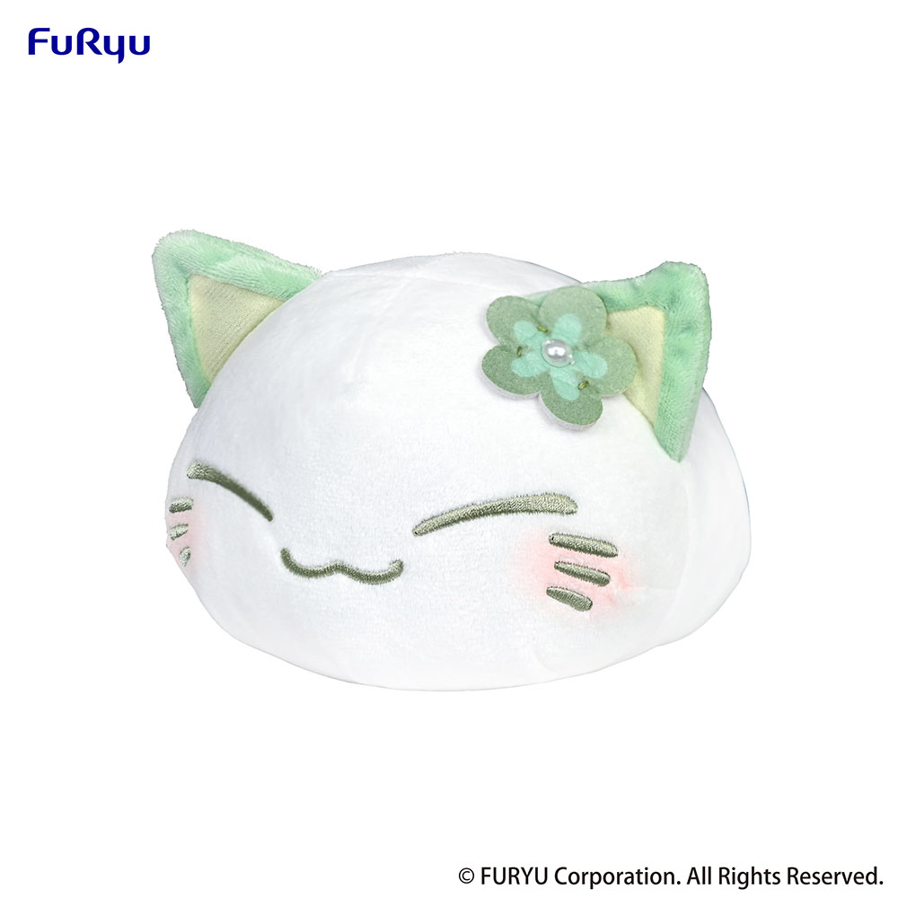 Nemuneko Cat Pastel Color Plush Toy -Green-