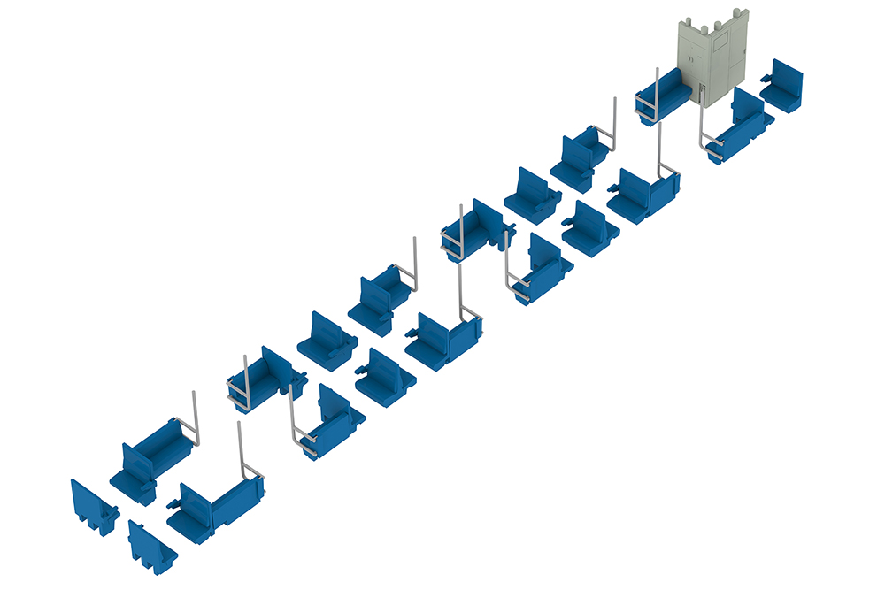 Semi-cross seat interior set A (blue)