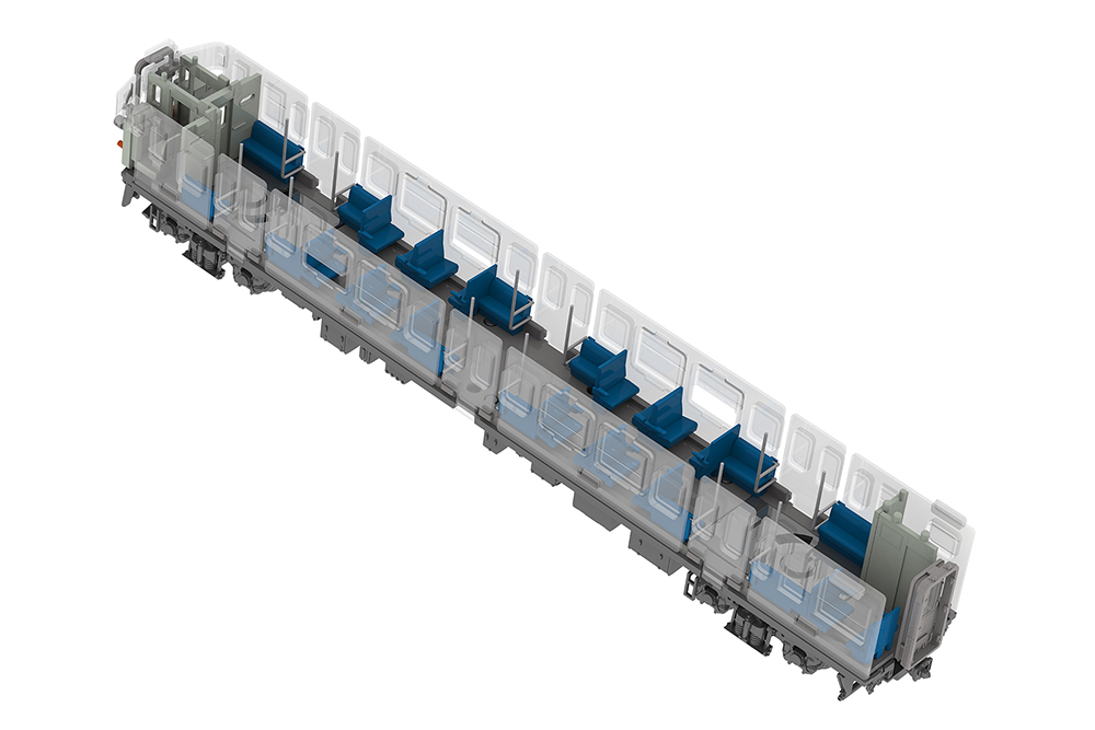 Semi-cross seat interior set A (blue)