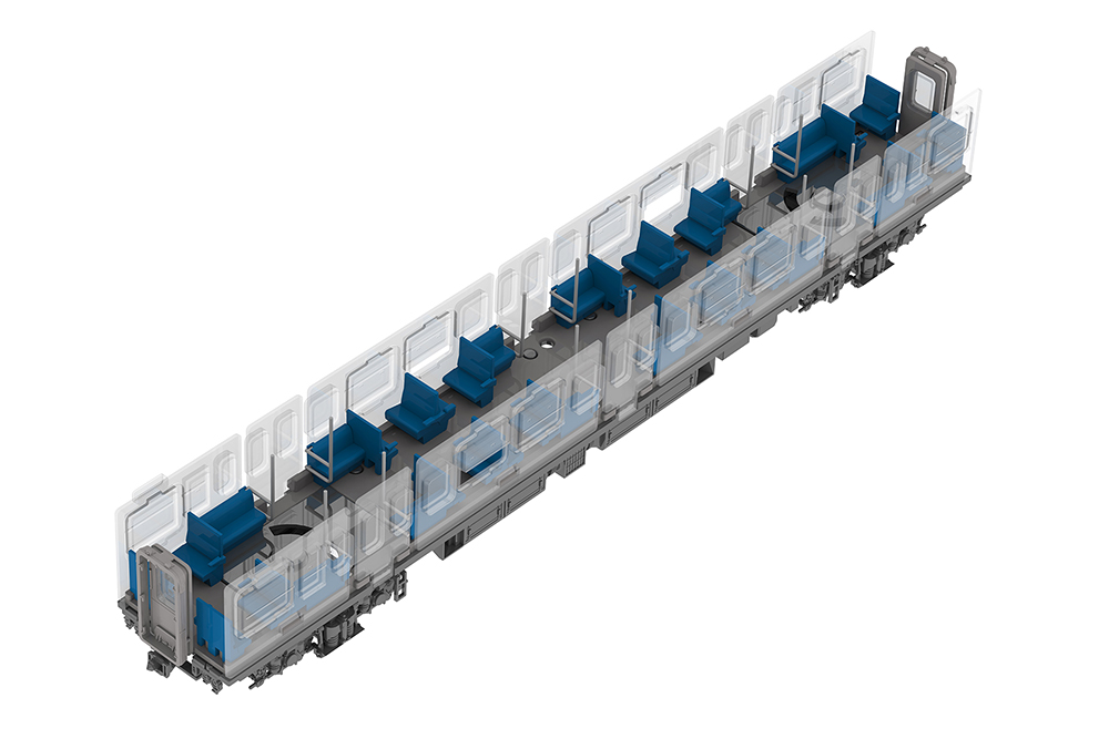 Semi-cross seat interior set A (blue)
