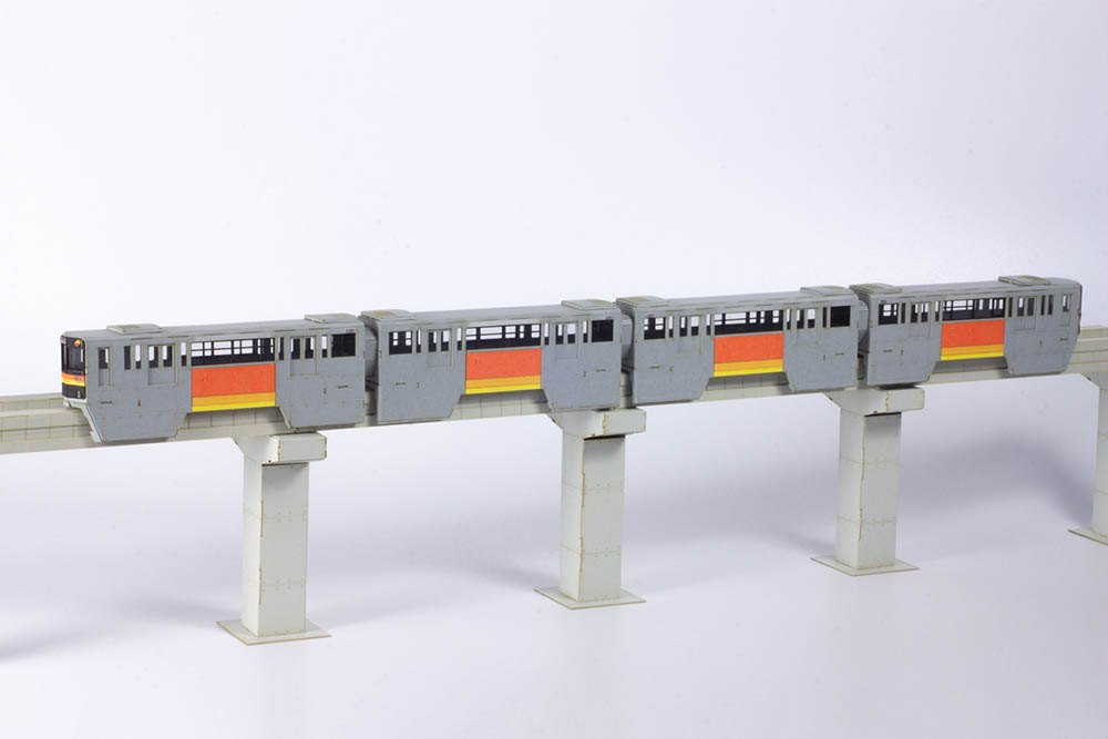 1/150 Scale Tama Intercity Monorail Series 1000 Paper kit (4cars)