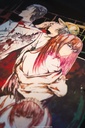 STEINS;GATE Laboratory Member Ink Painting Style Black Background Color T-shirt (L Size)