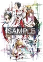 STEINS;GATE Laboratory Member Ink Painting Style Black Background Color T-shirt (L Size)
