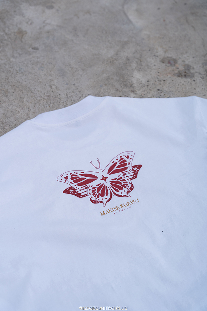 STEINS;GATE Makise Kurisu Ink Painting Style White Background Color T-shirt (L Size)