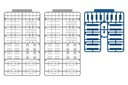 Long seat interior setA(blue) Contains 2 cars for 4-door cars (re-run)