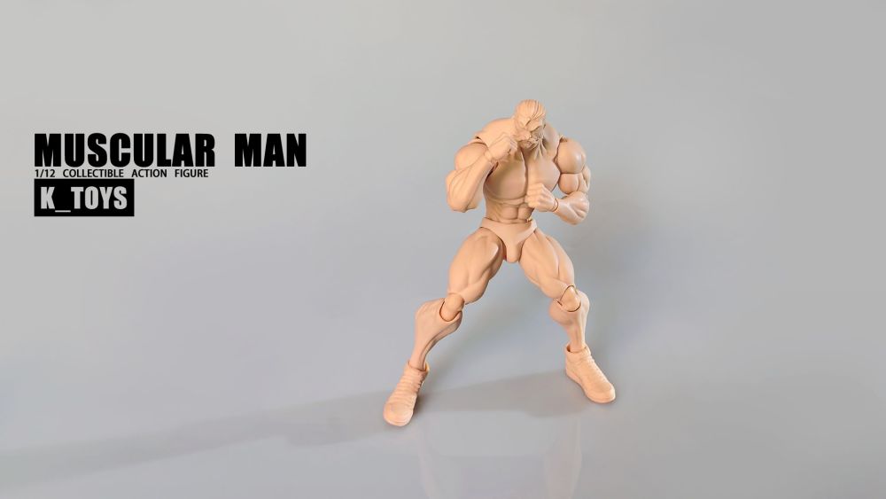K-TOYS 1/12 SCALE ACTION FIGURE FIGURE MUSCULAR MAN BODY KT01B NORMAL SKIN