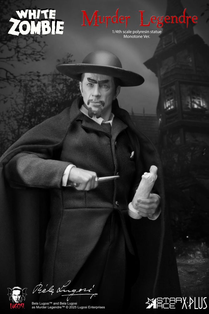 Star Ace Toys 1/4 "White Zombie" Bela Lugosi Murder Legendre Statue Monotone Ver.