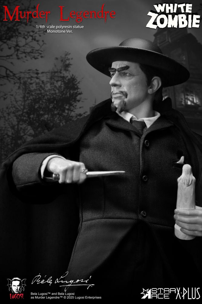 Star Ace Toys 1/4 "White Zombie" Bela Lugosi Murder Legendre Statue Monotone Ver.