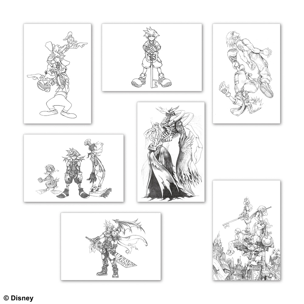 KINGDOM HEARTS Postcard Set A Illustrated by TETSUYA NOMURA