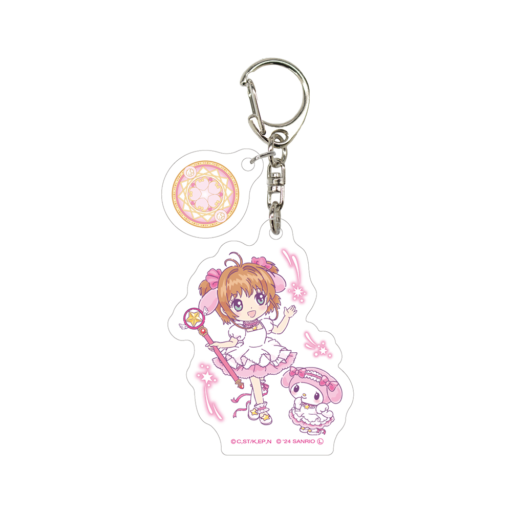 Acrylic Key Chain with Parts "Cardcaptor Sakura" x Sanrio Characters 02 Kinomoto Sakura x My Melody (Collaboration Illustration)