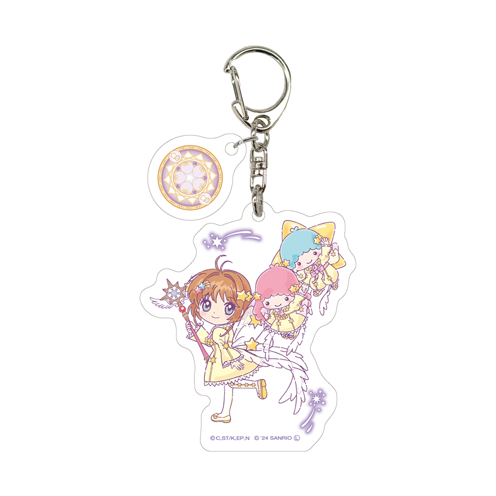 Acrylic Key Chain with Parts "Cardcaptor Sakura" x Sanrio Characters 03 Kinomoto Sakura x Little Twin Stars (Collaboration Illustration)