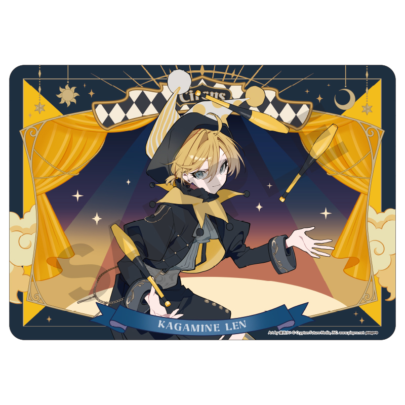 Hatsune Miku Rubber Mat Kagamine Len Black Circus