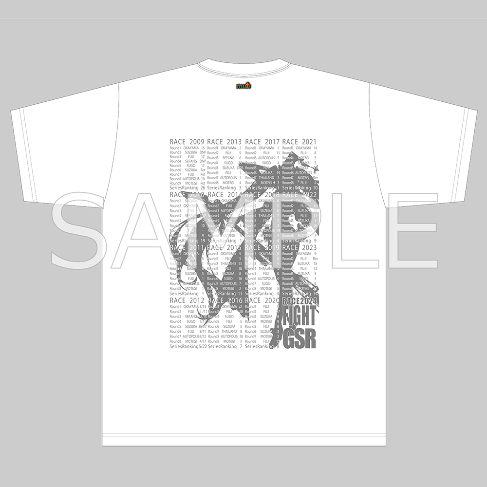 Racing Miku 2024 Ver. Key Visual Silhouette & Race Record T-shirt White (L Size)