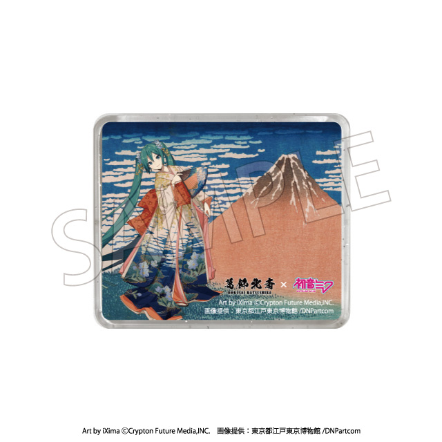 Hokusai Katsushika x Hatsune Miku 3D Magnet Thirty-six Views of Mount Fuji Fine Wind, Clear Morning