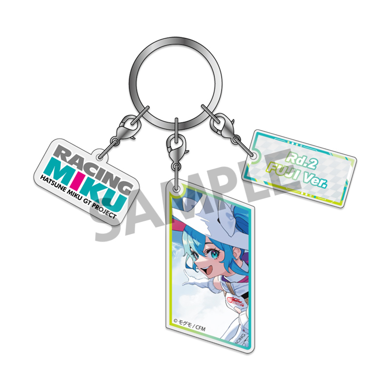Racing Miku 2024 Rd.2 FUJI Ver. Three-piece Acrylic Keychain