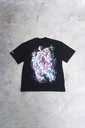 STEINS;GATE Laboratory Member Ink Painting Style Black Background Color T-shirt (L Size)