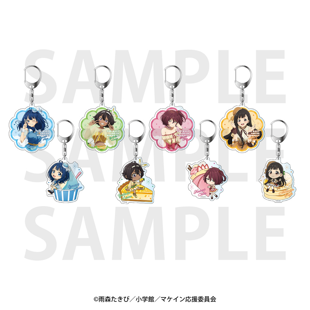 Too Many Losing Heroines! Trading Hologram Acrylic Key Chain Original Illustration Life-size & Original Deformed Sweets Dress!