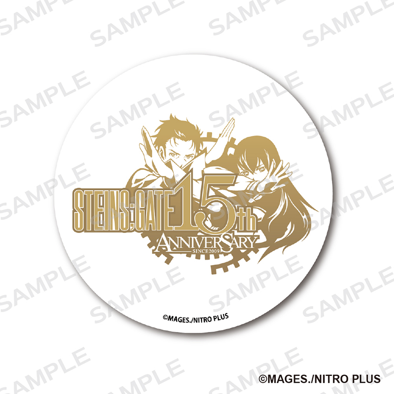 STEINS;GATE 76mm Can Badge 15th Anniversary Logo