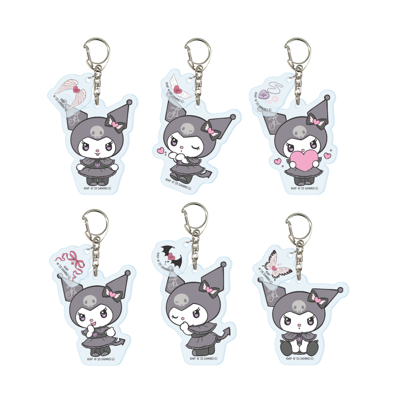 Acrylic Key Chain with Parts Astilbe x Kuromi 01 Collaboration Illustration