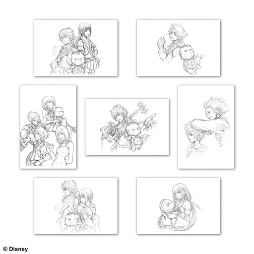 [SQ36535] KINGDOM HEARTS Postcard Set C Illustrated by TETSUYA NOMURA